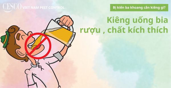 bị kiến ba khoang cắn phải kiêng uống bia rượu, chất kích thích để mau lành