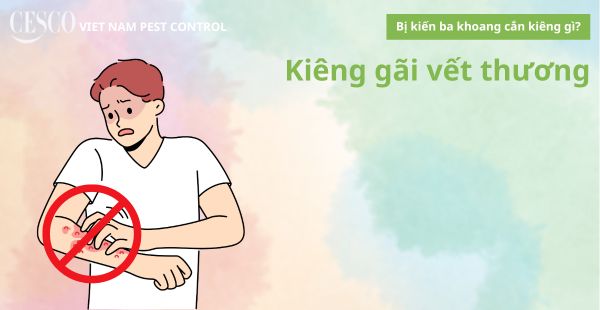 bị kiến ba khoang cắn không được gãi vết thương để không để lại sẹo, mau lành