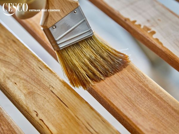 đánh sơn vecni lên gỗ là một trong những cách phòng chống mối mọt ăn gỗ hiệu quả;cách diệt mối mọt ăn gỗ vĩnh viễn